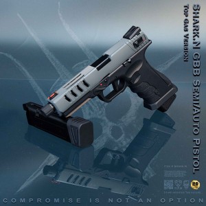 Shark in Navy Gray Full Auto Pistol  (Top Gas Version)